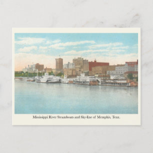 Dampfschiffe auf dem Mississippi und Skyline von M Postkarte