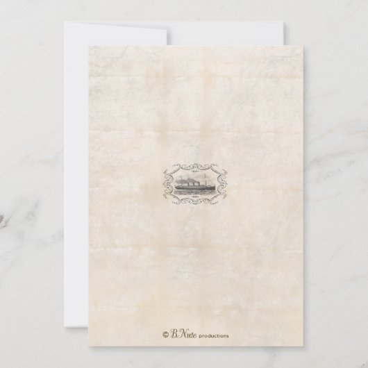 Dampfschifffahrt Ticket Einladung Engagement Parte (Rückseite)