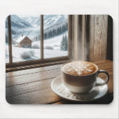 Dampfschneeflocke Latte by Winter Window Mousepad (Vorne)