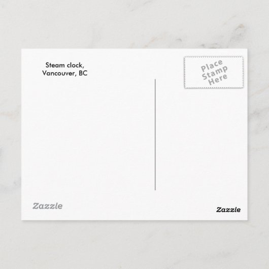 Dampfsperre, Vancouver, BC Postkarte (Rückseite)