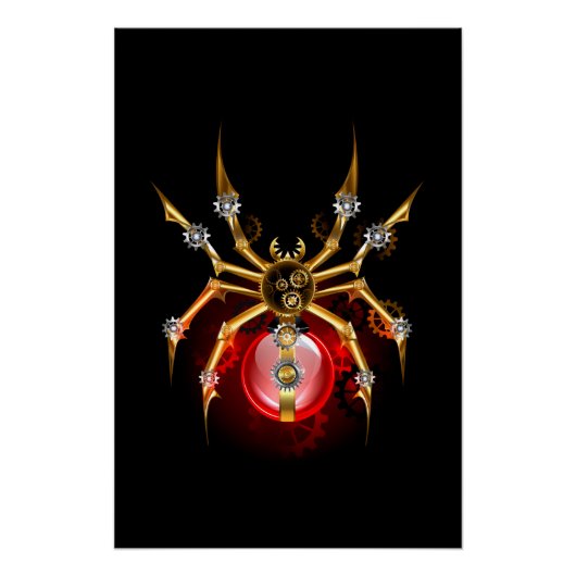 Dampfspinnen auf Schwarz Poster (Vorderseite)
