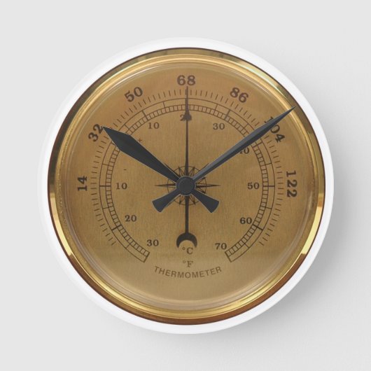 Dampfthermometer Runde Wanduhr (Vorderseite)