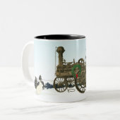 Dampftraktion Motor Russell und Co. 1889 Bauernhof Zweifarbige Tasse (Vorderseite Links)