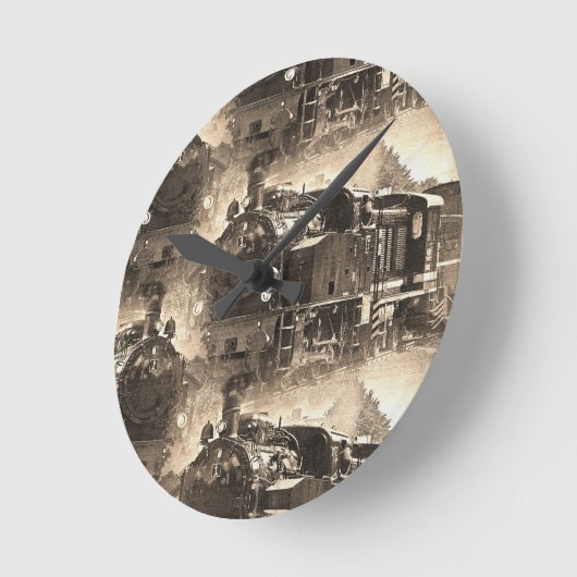 Dampfträume - Eisenbahn-Motor Runde Wanduhr (Winkel)