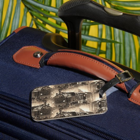 Dampfträume - Gepäckmarke für den Motor der Eisenb Gepäckanhänger (Vorderseite Insitu 3)