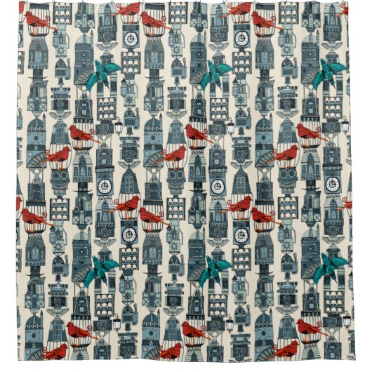 Dampftürme Duschvorhang (Vorderseite)