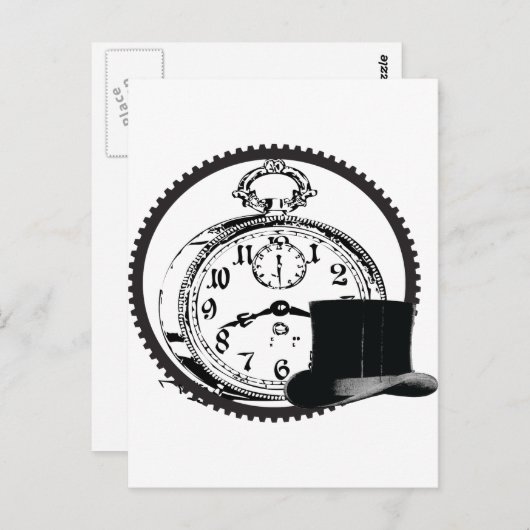 Dampfuhr, Getriebe, Hut Postkarte (Vorne/Hinten)