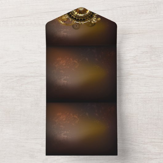 Dampfuhr mit antiken Gängen All In One Einladung (Innen Boden)