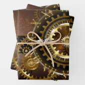 Dampfuhr mit antiken Gängen Geschenkpapier Set (Beispiel)