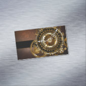 Dampfuhr mit antiken Gängen Magnetische Visitenkarte (Beispiel)