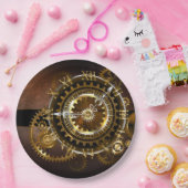 Dampfuhr mit antiken Gängen Pappteller (Party)