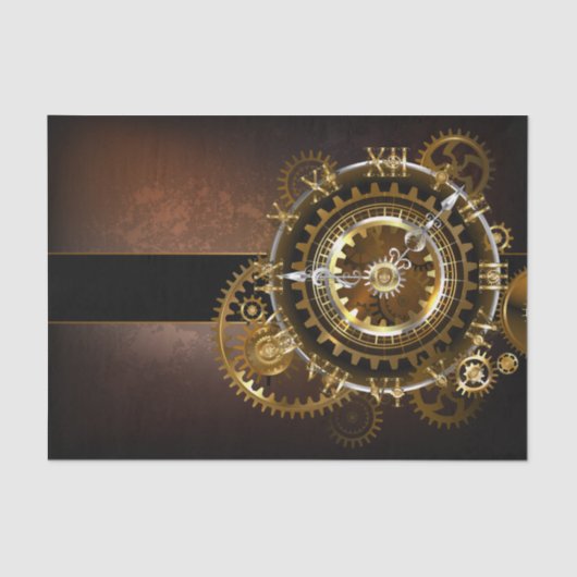 Dampfuhr mit antiken Gängen Seidenpapier (Vorderseite)