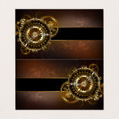 Dampfuhr mit antiken Gängen Visitenkarten (Außenseite Aufgefaltet)