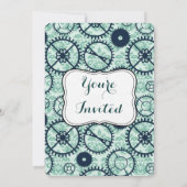 Dampfuhr- und Damast-Geburtstagsparty Einladung (Rückseite)