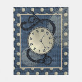 Dampfuhren und Schädel blau Fleecedecke (Vorderseite)