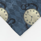 Dampfuhren und Schädel blau Fleecedecke (Ecke)