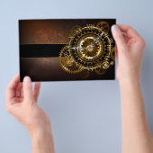 Dampfuhrwerk-Uhr mit antiken Zahnrädern Flyer (Handgriff)