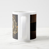 Dampfuhrwerk-Uhr mit antiken Zahnrädern Jumbo-Tasse (Rückseite)