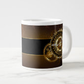 Dampfuhrwerk-Uhr mit antiken Zahnrädern Jumbo-Tasse (Vorderseite Rechts)