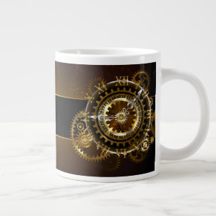 Dampfuhrwerk-Uhr mit antiken Zahnrädern Jumbo-Tasse