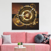 Dampfuhrwerk-Uhr mit antiken Zahnrädern Leinwanddruck (Insitu (Wohnzimmer))