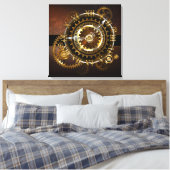 Dampfuhrwerk-Uhr mit antiken Zahnrädern Leinwanddruck (Insitu (Schlafzimmer))