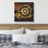 Dampfuhrwerk-Uhr mit antiken Zahnrädern Leinwanddruck (Insitu (Schlafzimmer))