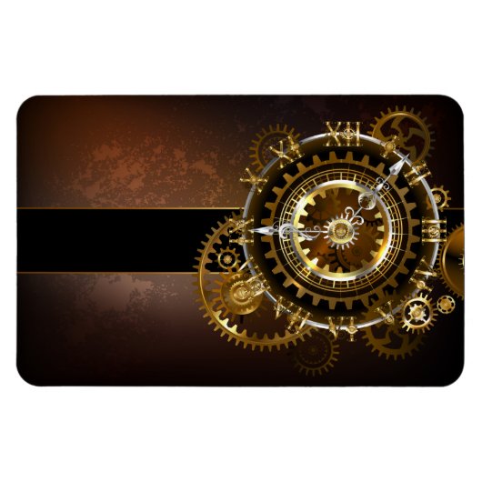 Dampfuhrwerk-Uhr mit antiken Zahnrädern Magnet (Horizontal)
