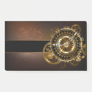 Dampfuhrwerk-Uhr mit antiken Zahnrädern Post-it Klebezettel