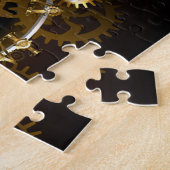 Dampfuhrwerk-Uhr mit antiken Zahnrädern Puzzle (Seite)