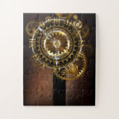 Dampfuhrwerk-Uhr mit antiken Zahnrädern Puzzle (Vertikal)