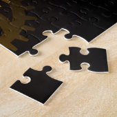 Dampfuhrwerk-Uhr mit antiken Zahnrädern Puzzle (Seite)