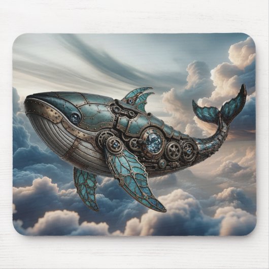 Dampfwal in Wolken Mousepad (Vorne)