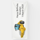 Dampfwalzen-ClipArt-Illustration Banner (Vertikal)