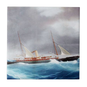 Dampfyacht Margarita 1900er Fliese