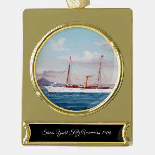 Dampfyacht SY Vanduara 1906 Banner-Ornament Gold