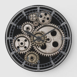 Dampfzahnradgetriebe Motor Vintage Maschinenuhr Große Wanduhr