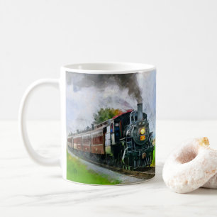 Dampfzug 89, Dampflokomotive Motor Eisenbahn Kaffeetasse