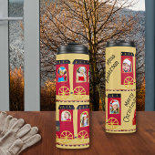 Dampfzug 9 Foto Collage Red Christmas Thermosbecher