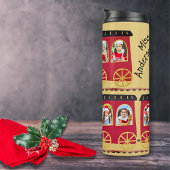 Dampfzug 9 Foto Collage Red Christmas Thermosbecher