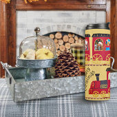 Dampfzug 9 Foto Collage Red Christmas Thermosbecher