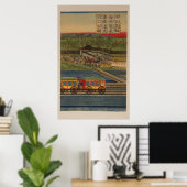 Dampfzug am Takanawa-Ufer, Tokio, Panel 3 Poster (Heimbüro)