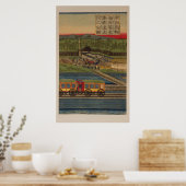 Dampfzug am Takanawa-Ufer, Tokio, Panel 3 Poster (Küche)