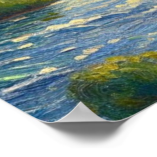 Dampfzug auf Bridge-Malerei Poster (Ecke)