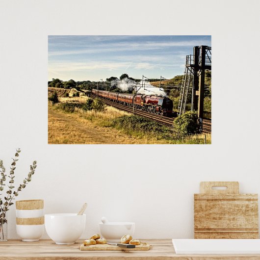 Dampfzug auf dem Land (4022) Poster (Küche)