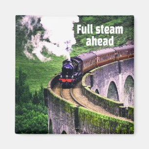 Dampfzug auf der Brücke mit Volldampf voraus Magnet