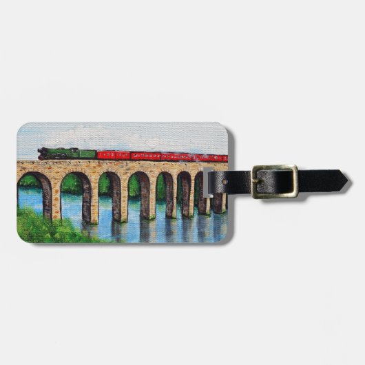 Dampfzug auf einem Viadukt Gepäckanhänger (Vorderseite horizontal)