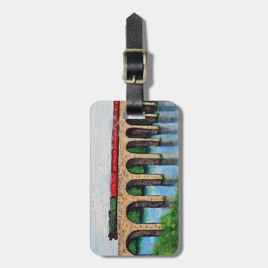 Dampfzug auf einem Viadukt Gepäckanhänger (Vorderseite vertikal)