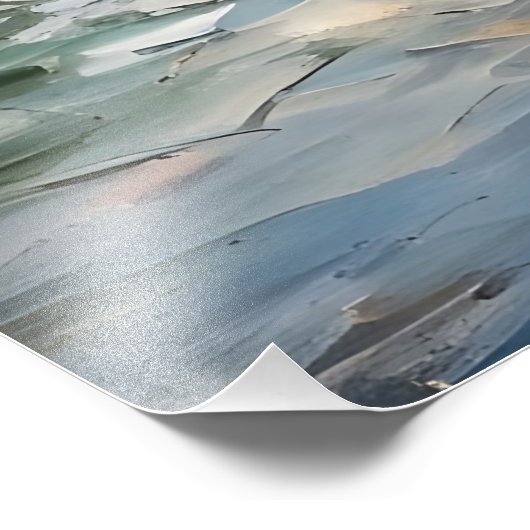 Dampfzug auf einer Brücke - Ölgemälde Fotodruck (Ecke)