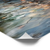 Dampfzug auf einer Brücke - Ölgemälde Poster (Ecke)